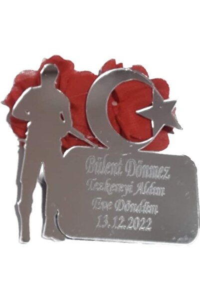 GÜVEN Pleksi Türk Bayrağı Asker Hatırası Magnet 24 Adet