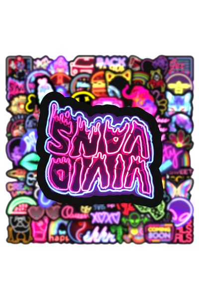 Choice 100PCS Neon Cool Cartoon Personality Graffiti Creative Stickers Refrigerator Computer Table Car S...