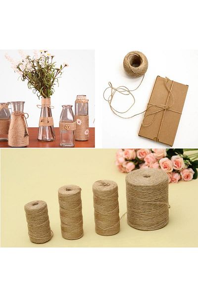 Choice 30/50/300Meters Natural Vintage Jute Rope Cord String Twine Burlap Ribbon Crafts Sewing DIY Jute ...