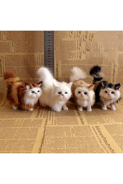 Choice Simulation Cat Plush Toys Soft Stuffed Kitten Model Fake Cats Realist Animals for Kids Girls Birt...