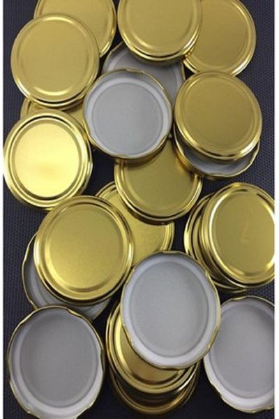 LİZYA BABY Pasabahce Gold Lid 63 mm Glass Jar Lid 10 Pieces Suitable Model 210 Cc 370 Cc 340 Cc