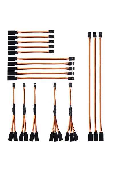 Choice 18Pcs 3-Pin JR Servo Extension Cable,1 JR Male to 2/3 Female JR Y Harness Servo Cable & 3.93" 5.9...