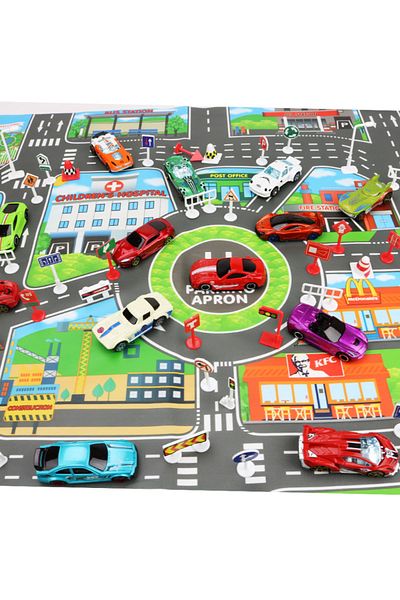 Haifeng Baby City Traffic Road map Kids Toy City Car Parking Lot Roadmap Traffic Signs 83*58CM Climbing P...