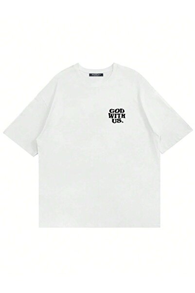 Mad&Calf Άνδρας Θεός μαζί μας. Τυπωμένο μπλουζάκι Oversize