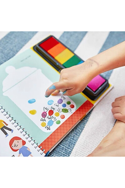 Choice Fingerprinting Book with Rubber Stamp Ink Pad Activities Doodling Book Animal Garden DIY Craft Toy