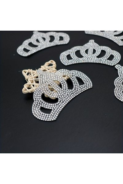 Change Tutto 4pcs Rhinestones Patches Iron On Hot Fix Motif Crown Glass Hot fix Women Crystal Bride Wedding Dr...