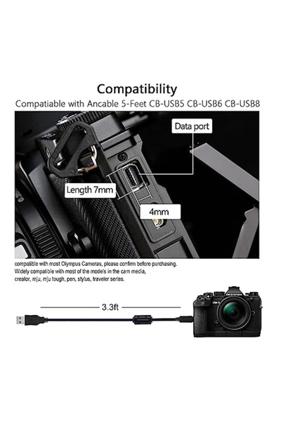 Choice CB-USB5 USB6 USB8 USB Data Cable for Olympus OM-D E-M1 E-M10 Mark II OM-D E-M5 Mark II Pen E-PL7 ...