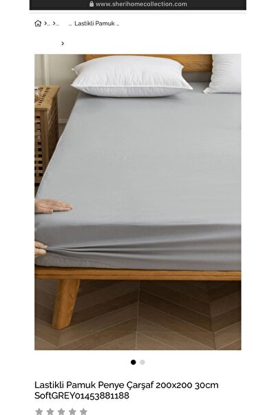 Sheri Home Lastikli Pamuk Penye Çarşaf 200x200 30cm SoftGREY01453881188