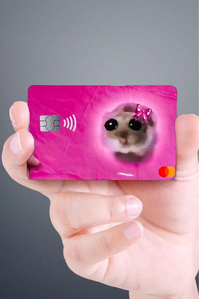 Namgo Üzgün Hamster Sad Hamser Kredi Banka Kart Kaplama Etiketi Stickerı