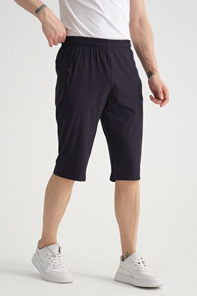 Shooter Lacivert Erkek Kapri Nefes Alabilen Fermuarlı Minimal Nakış Detaylı