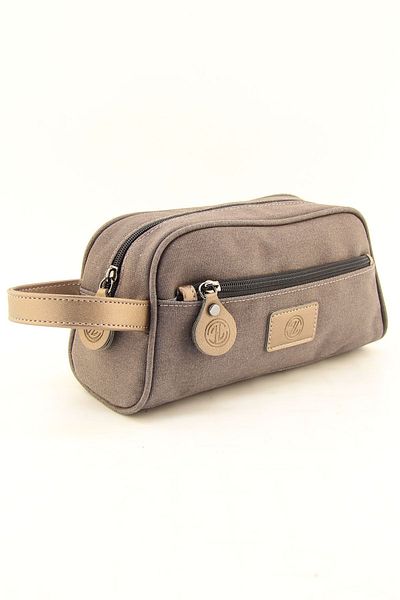 HNB Men's Brown Waterproof Canvas Bag - Shaving Organizer, Personal Care, Travel Daily