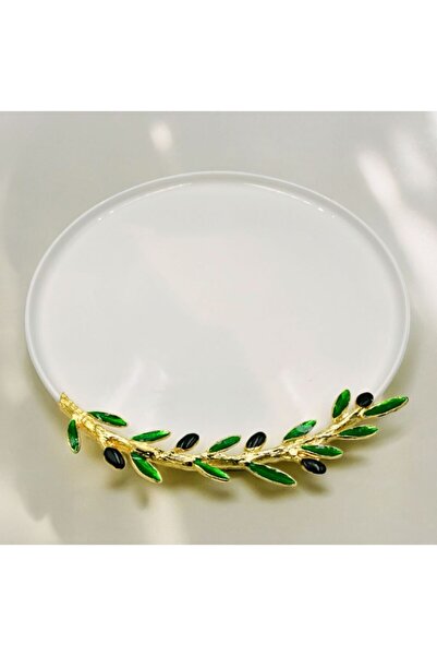 iQey Home Zeytin Detaylı Porselen Servis Tabağı 26 cm