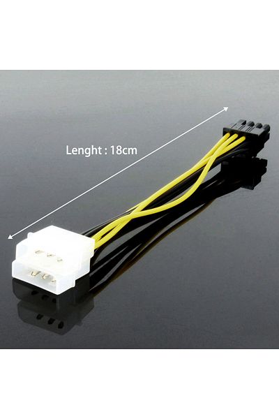 Choice كابل طاقة بطاقة فيديو بطول 18 سم من 8 سنون ذكر إلى 4 سنون ذكر مزدوج، من 8 سنون PCI Express إلى 4 سنون Molex Graphics مزدوج