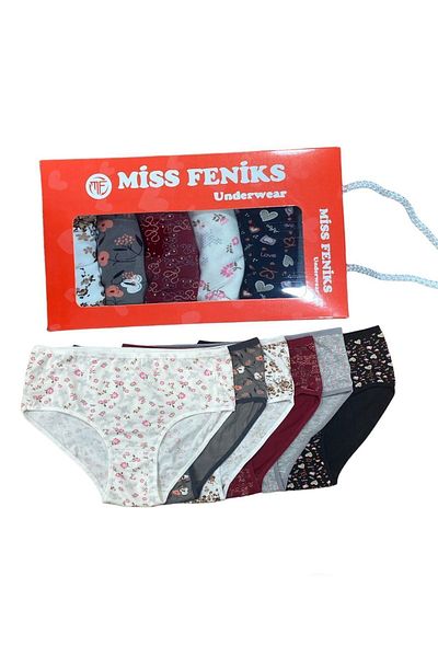 FENİKS İÇ GİYİM Women's High Waist 6-Piece Panties