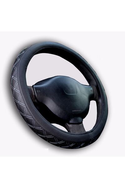 GARDENAUTO Ford Focus 2011-2015 A Kalite Geçmeli Direksiyon Kılıfı Gri Nakışlı