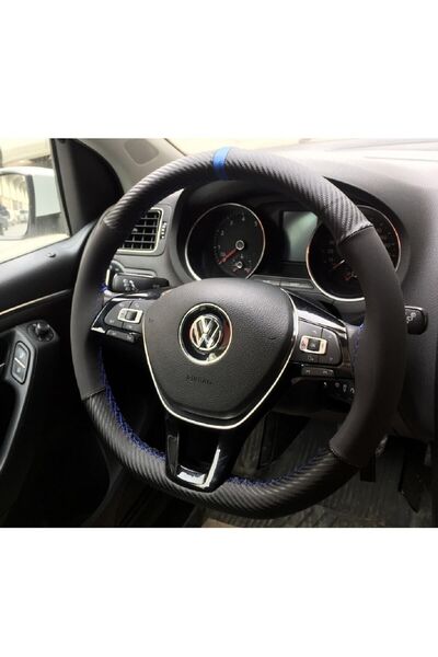GARDENAUTO Volkswagen Polo 6r 2009-2016 Alcantra Ve Karbon Direksiyon Kılıfı ...