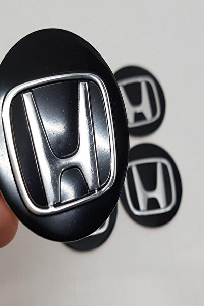 YED Jant Göbeği Arma Honda Alüminyum 60mm. 4'lü Set Siyah