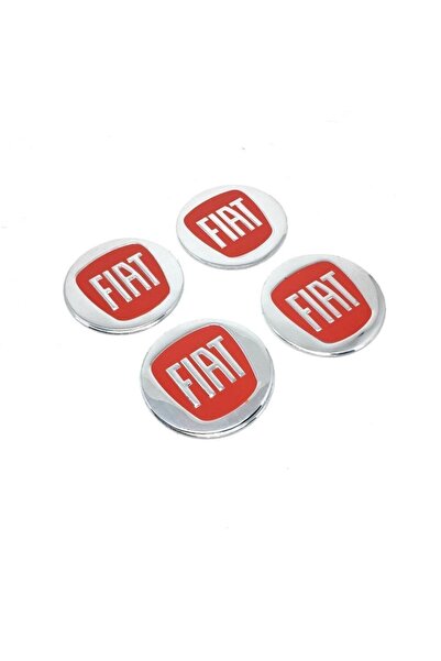 GARDENAUTO Fiat Jant Göbeği Alüminyum Sticker Yapıştırma 60mm 4'lü Set