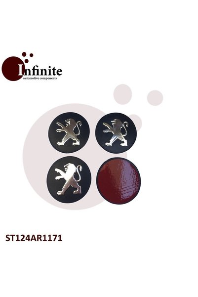 Peugeot Rim Hub Badge Adhesion Black 60mm 4 Pieces