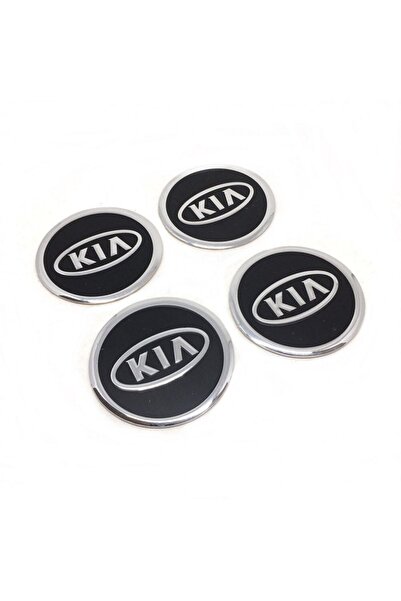 GARDENAUTO Kia Jant Göbeği Alüminyum Sticker Yapıştırma 60mm 4'lü Set