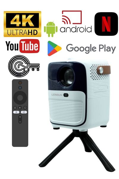 LENSUN 4K Ultra HD Projektör Android İşlemcili Taşınabilir Multimedia Tabanlı Ev Ve Ofis Tipi
