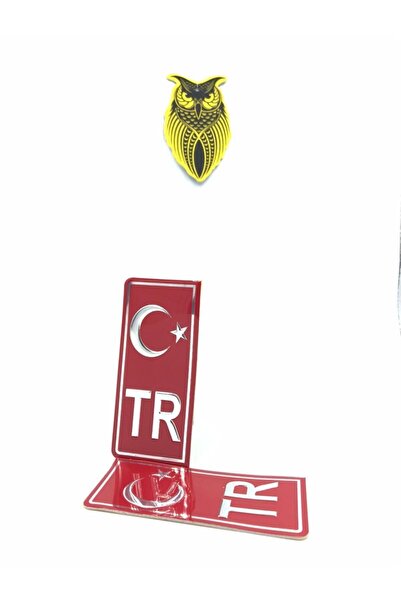baykuş oto Tr Plate Sticker 2 Pieces - Türkiye Plate Embossing Sticker