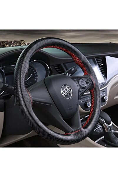 GARDENAUTO Alfa Romeo Giulietta Siyah Kırmızı Deri Direksiyon Kılıfı