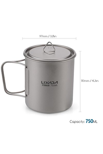 Choice كوب ليكسادا خفيف الوزن من التيتانيوم سعة 300/350/550/650 مل، كوب ماء ل...