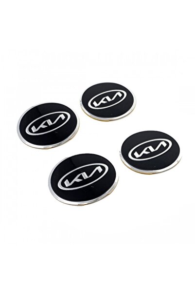 GARDENAUTO Kia Jant Göbeği Alüminyum Sticker Yapıştırma 60mm 4'lü Set Yeni Ne...
