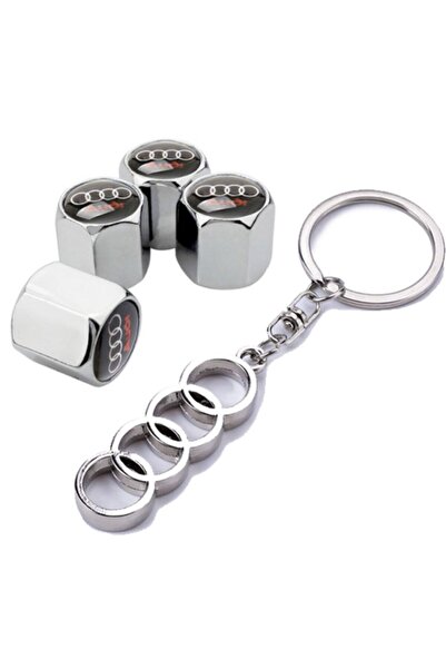 GARDENAUTO Audi A3 Sedan Krom Renk Sibop Kapağı 4 Adet ve Krom Anahtarlık