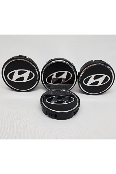 DURU DORUK Jant Göbeği Hyundai 58/55 55mm Yuva 4'lü Set Siyah Çerçeveli Federli