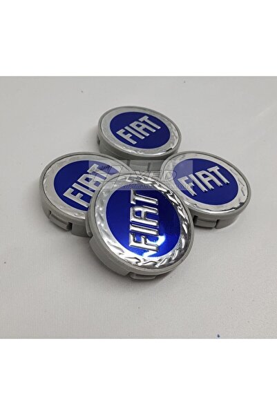 DURU DORUK Jant Göbeği Fiat 58/55 Uyumlu   (55mm Yuva) 4'lü Set Mavi Gri