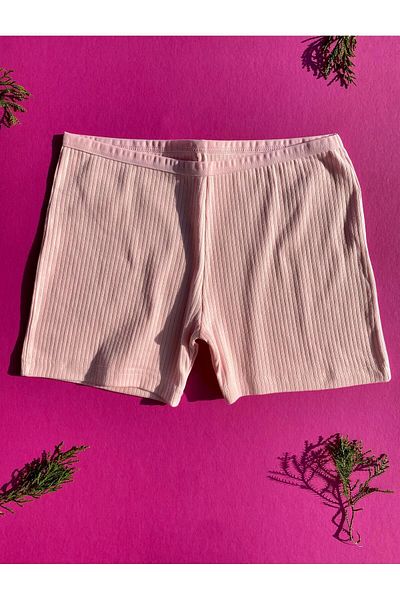 VicTroy Cotton 5-Piece Pink, Blue, Green, White and Ecru Color Ribbed Women's Shorts – Panties 50V19