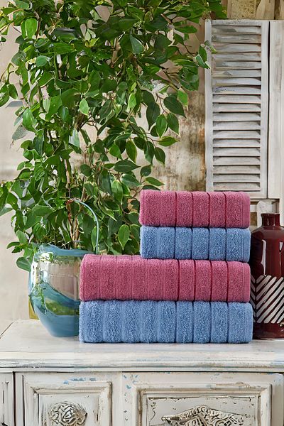TABEA HOME Fluffy 4-Piece Bath Towel Set