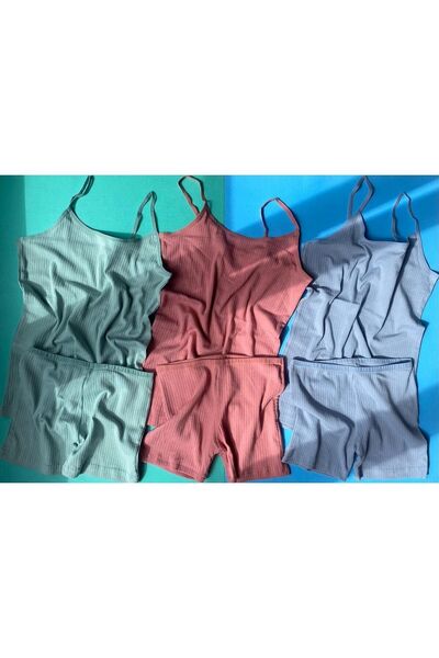 VicTroy Σετ γυναικείο εσώρουχο και σορτς 3 τεμαχίων με λουράκι Ribana