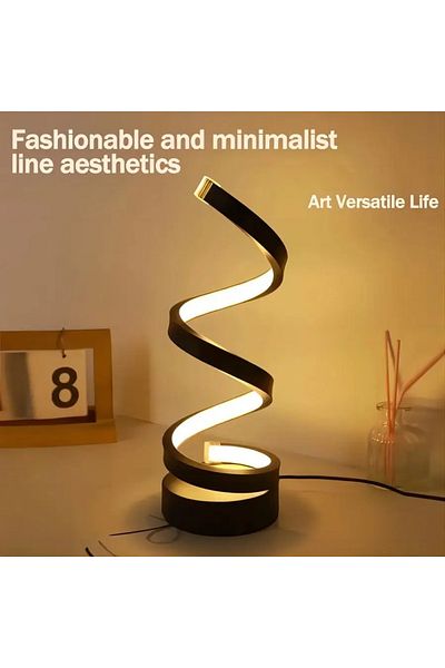 Choice Table Lamp for Bedroom - Bedside Lamps for Nightstand, Modern Spiral Dimmable LED Table Lamp for ...
