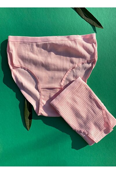 Freya Boutique Γυναικεία εσώρουχα 3 τεμαχίων από βαμβακερό ροζ, πράσινο και γαλάζιο χρώμα με ραβδώσεις