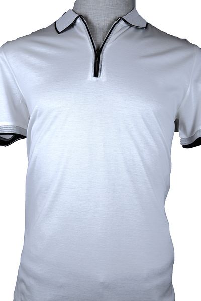 Nehir 241700207   - White Zippered P. Collar T-Shirt