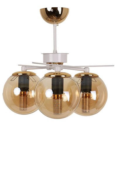 MŞ Aydınlatma Triangle White Gold 3 Honey Glass Chandelier