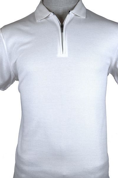 Nehir 241500207   - White Zippered P. Collar T-Shirt