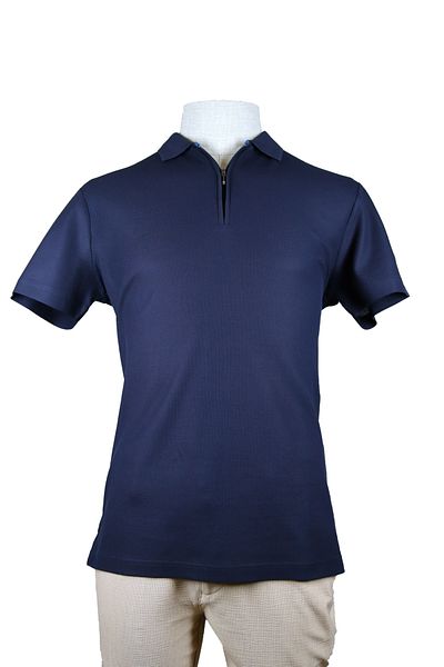 Nehir 241500207   Zippered P.Neck Tshirt Navy Blue