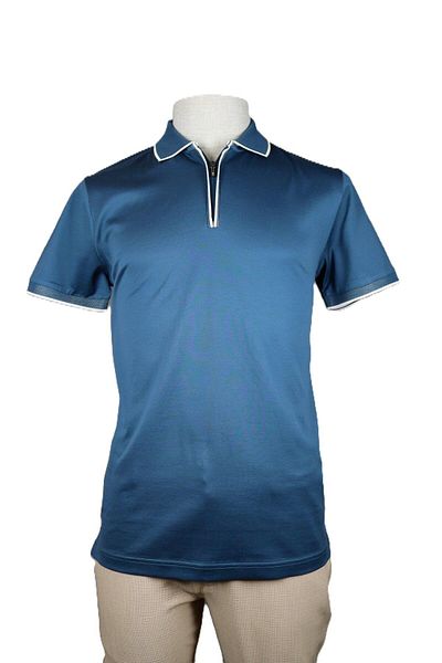 Nehir 241700207   Petrol Colored Zippered P. Collar T-Shirt