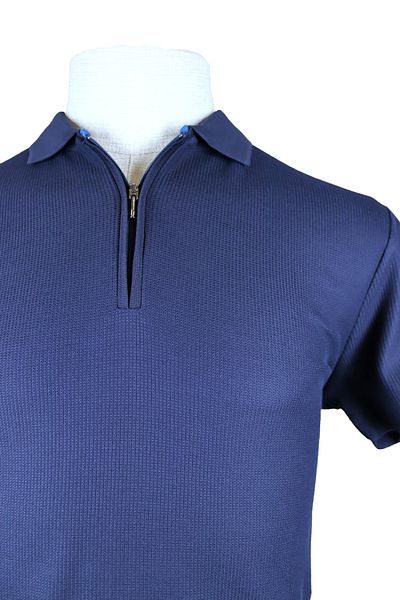 Nehir 241500207   Zippered P.Neck Tshirt Navy Blue