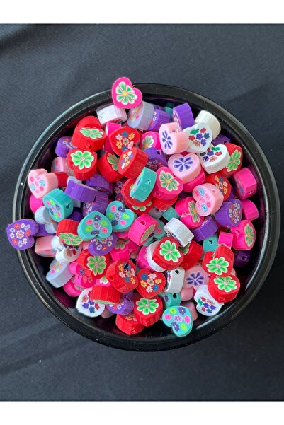 Bijumix Aksesuar 25 bucăți 10 mm inimă marmură model argilă polimerică mărgel...