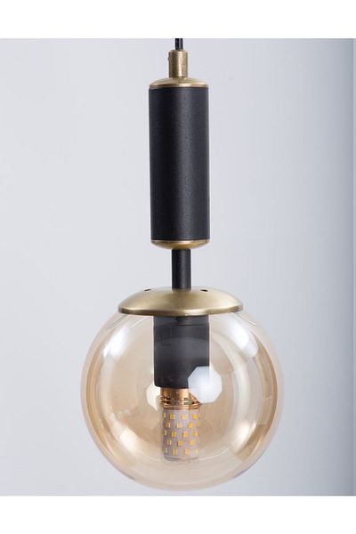 MŞ Aydınlatma Hector Black Antique Honey Glass Chandelier