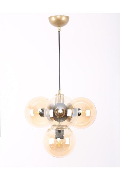 MŞ Aydınlatma Hector 4-Piece Antique Honey Glass Chandelier