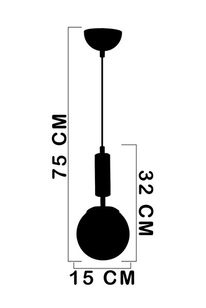 MŞ Aydınlatma Hector Eskitme Kaplama Beyaz Camlı Avize