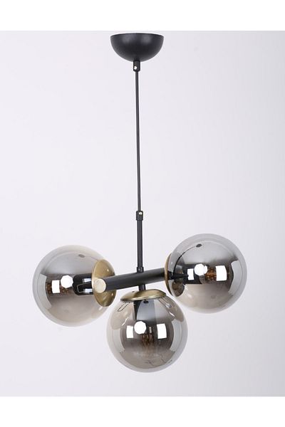 MŞ Aydınlatma Salkım Black Antique Smoked Glass Chandelier