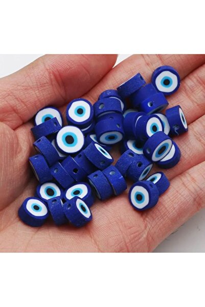 Bijumix Aksesuar 25 Adet 10mm Polimer Kil Fimo Lacivert Nazar Boncuk Figürlü ...