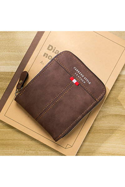 Choice New Men's Wallet Short, Large Capacity, Fashionable Retro, Three-Fold Bag, Personalized Zipper, M...